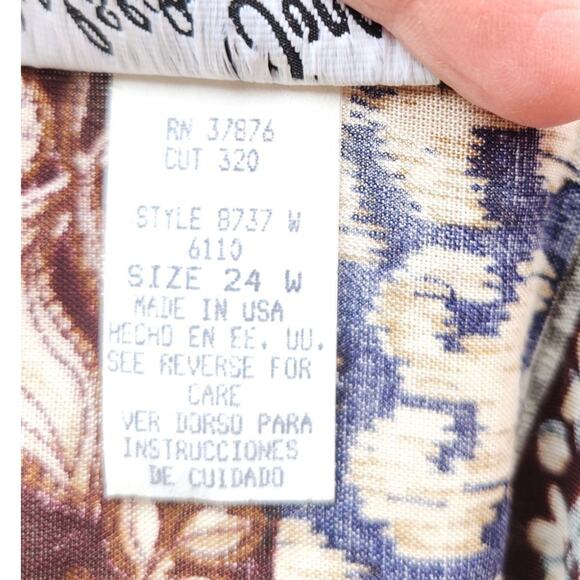 Chelsea Jones Orange & Brown Sleeveless Button-Down Tank – Size 24W - Picture 7 of 9